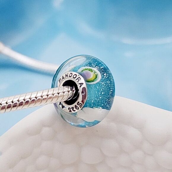 Pandora Rainbow Murano Glass Charm in Sterling Silver - Picture 1 of 4